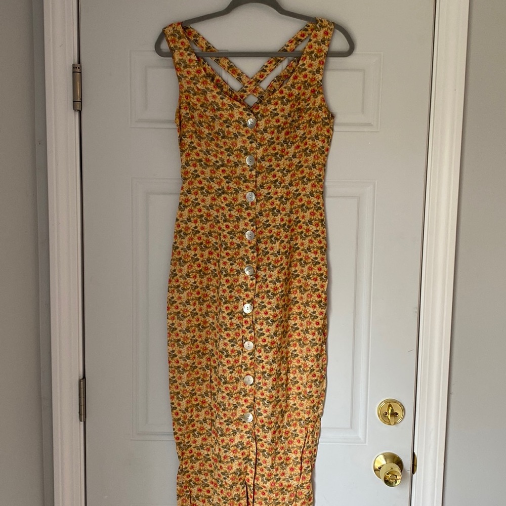 Vintage yellow sunflower dress